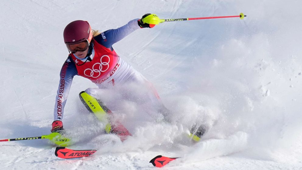 American skier Mikaela Shiffrin blows gate in slalom, out of event